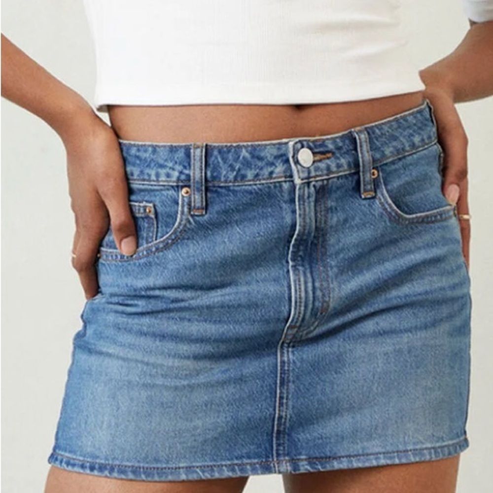 PacSun Blue and Gold A-line Mini Skirt